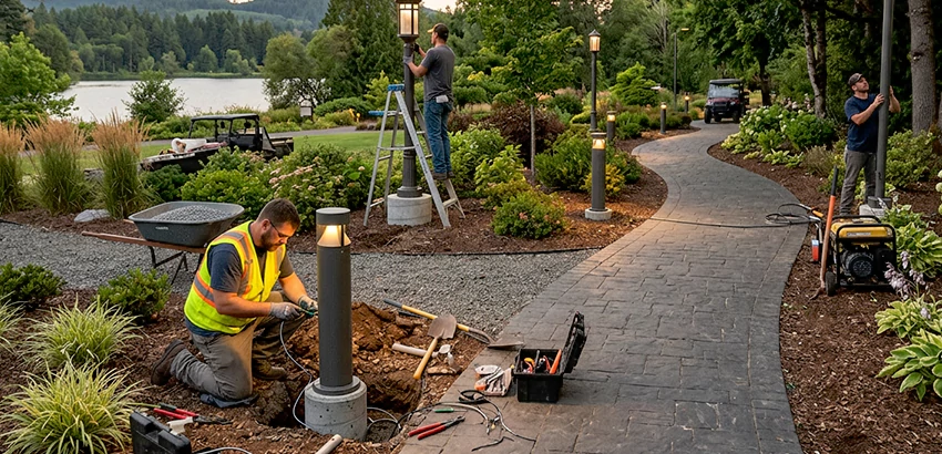 Landscape Post, Pole, and Bollard Lighting Installation in Centerton