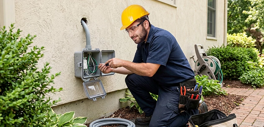 Outdoor Outlet Installation on Vinyl Siding in Centerton
